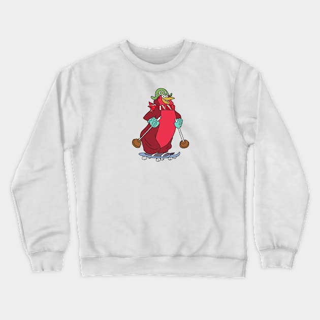 Skatebird Red Crewneck Sweatshirt by ElviaMontemayor